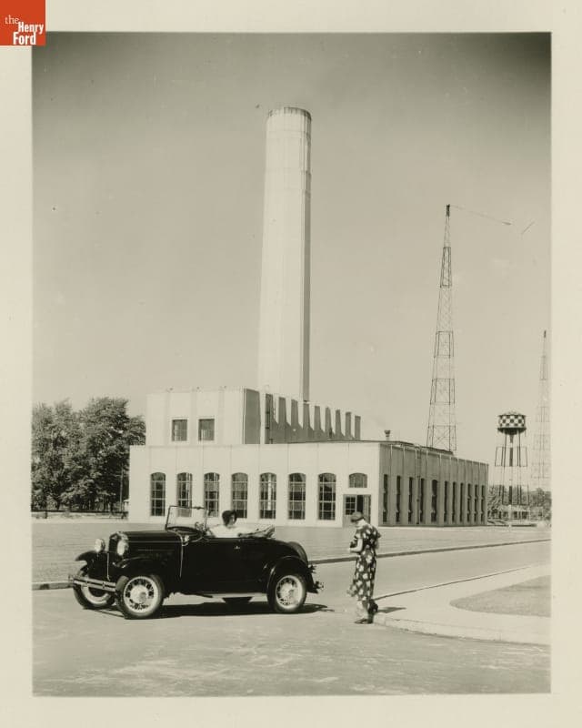 Women with a Ford Model A outside the Ford Power House in Dearborn, Michigan, June 1931