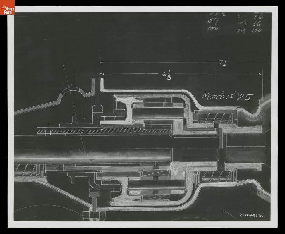 Blackboard Drawing of Proposed Ford Transmission, March 1925