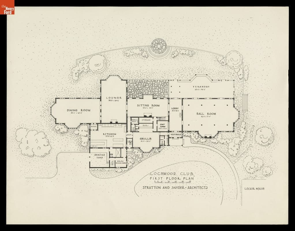 Lochmoor Club First Floor Plan, 1924
