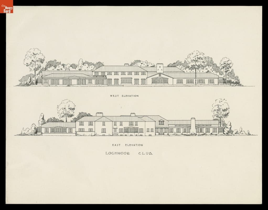Lochmoor Club East and West Elevation, 1924
