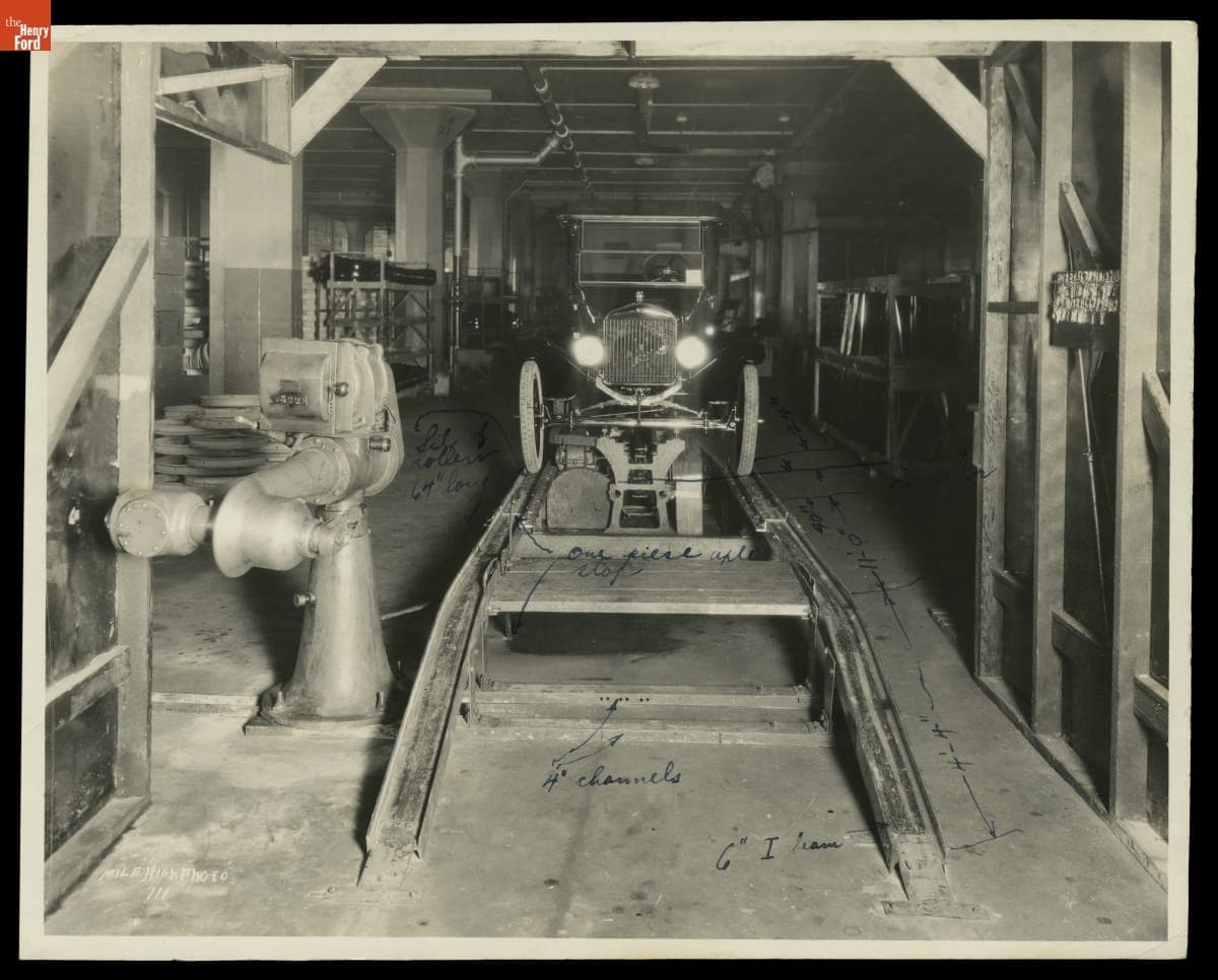 Ford Model T on Assembly Line Conveyor, 1926-1927