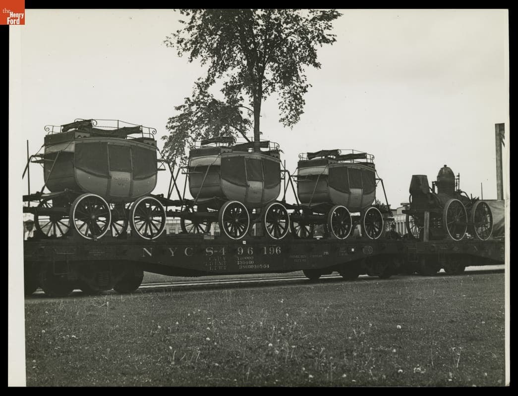 Replica of 1831 "DeWitt Clinton" Steam Locomotive Being Delivered to Henry Ford Museum, June 1935