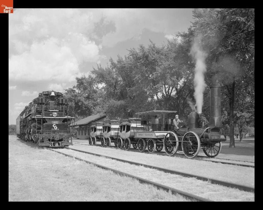 "Allegheny" and "DeWitt Clinton" Locomotives in Greenfield Village, July 1956