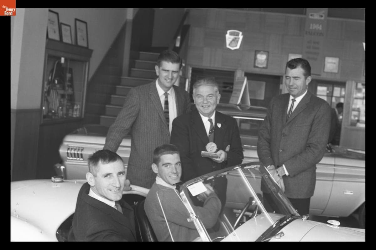 Dave MacDonald Accepting Helms Athletic Foundation's "Athlete of the Month" Award, October 1963