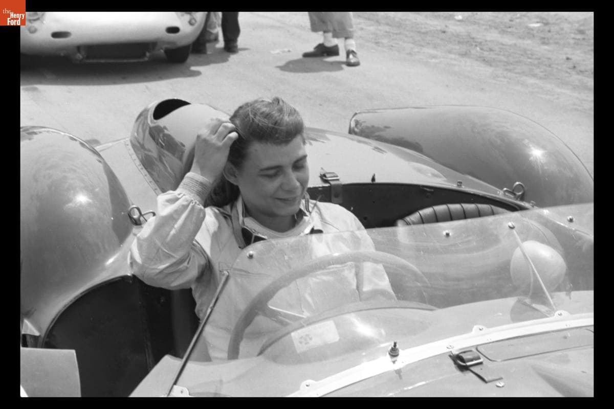Josie von Neumann in Ferrari 250 TR at Kiwanis Grand Prix, Riverside, California, July 1959