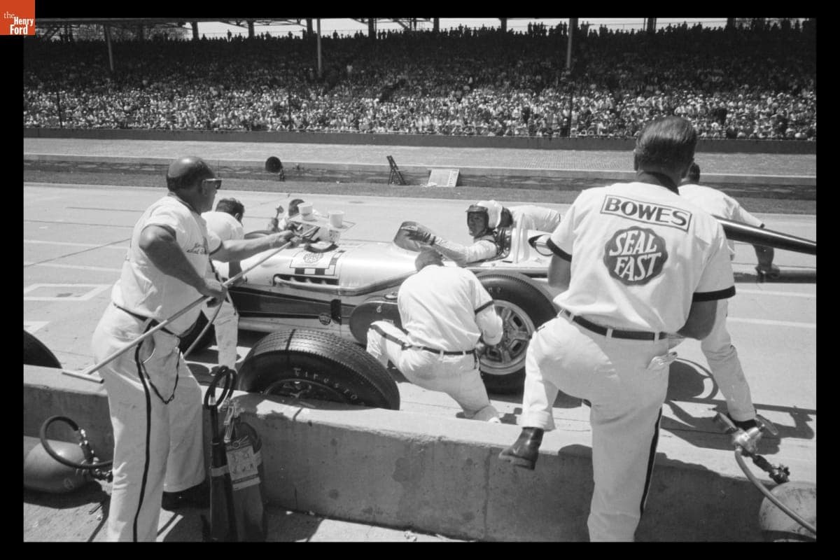 A. J. Foyt Making Pit Stop during Indianapolis 500, May 30, 1961