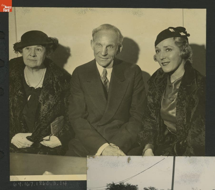 Clara Ford, Henry Ford, and Mary Pickford, circa 1933