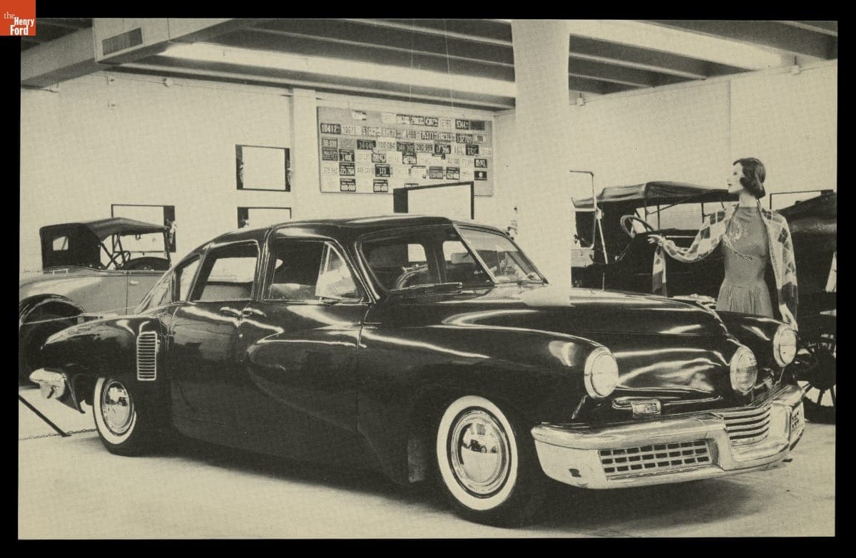 1948 Tucker Sedan inside Pettit's Museum of Motoring Memories, Natural Bridge, Virginia, 1956-1964