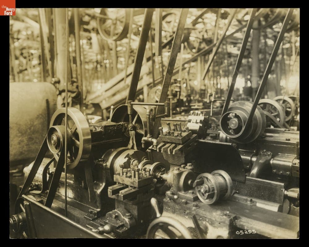 Machine Shop at the Ford Motor Company Highland Park Plant, circa 1913