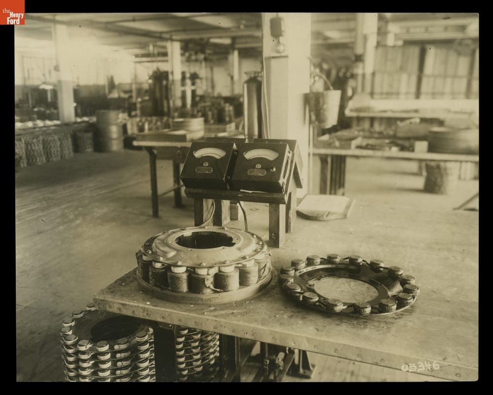 Equipment for Testing Magnetos in the Ford Motor Company Highland Park Plant, circa 1913