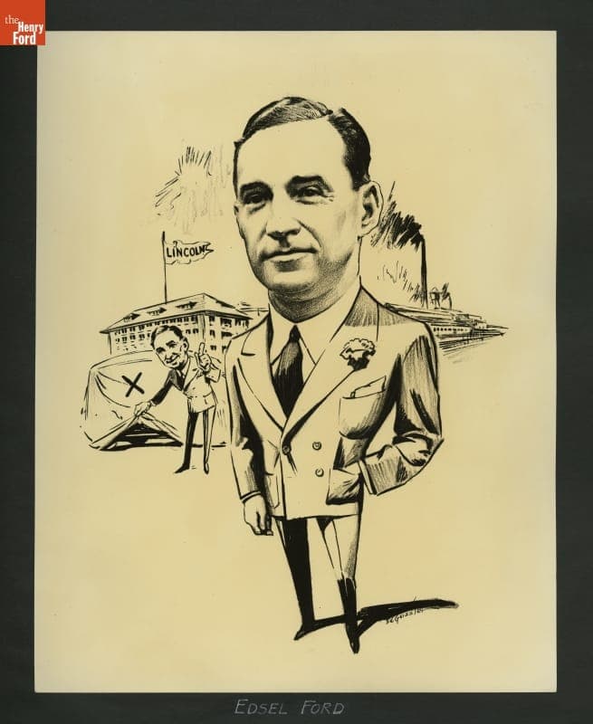 Cartoon of Edsel Ford, circa 1935
