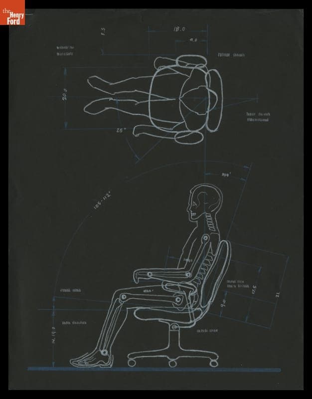 Drawing, Ergon Chair, 1974