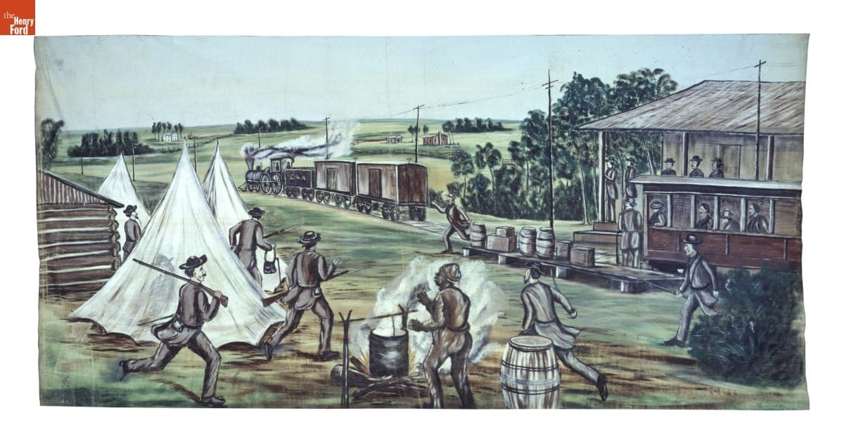 "Battle Scenes of the Rebellion" Captured Train, April 12, 1862, Civil War Panorama