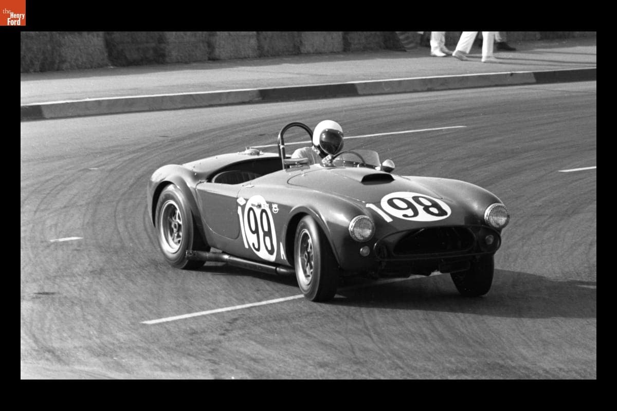 Dave MacDonald Driving Shelby Cobra Race Cars, Dodger Stadium Road Race, March 1963