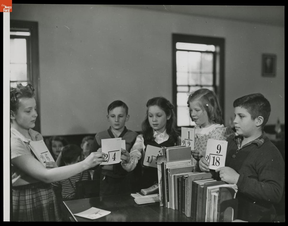 Schoolchildren Learning Division with Flash Cards, Saline School, Saline, Michigan, March 1946