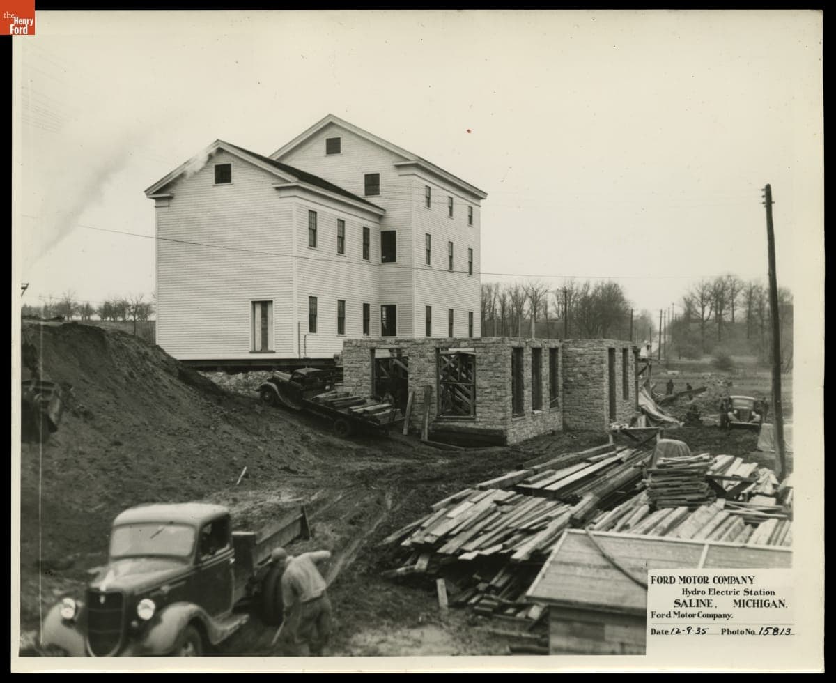 Construction at Ford Motor Company Hydroelectric Station, Saline, Michigan, December 1935