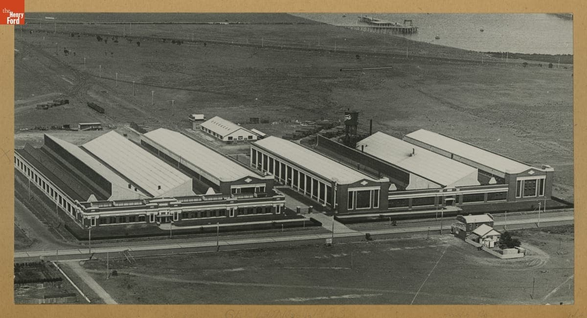 Aerial View of Ford Motor & Manufacturing Companies of Australia, Geelong, Victoria, 1933