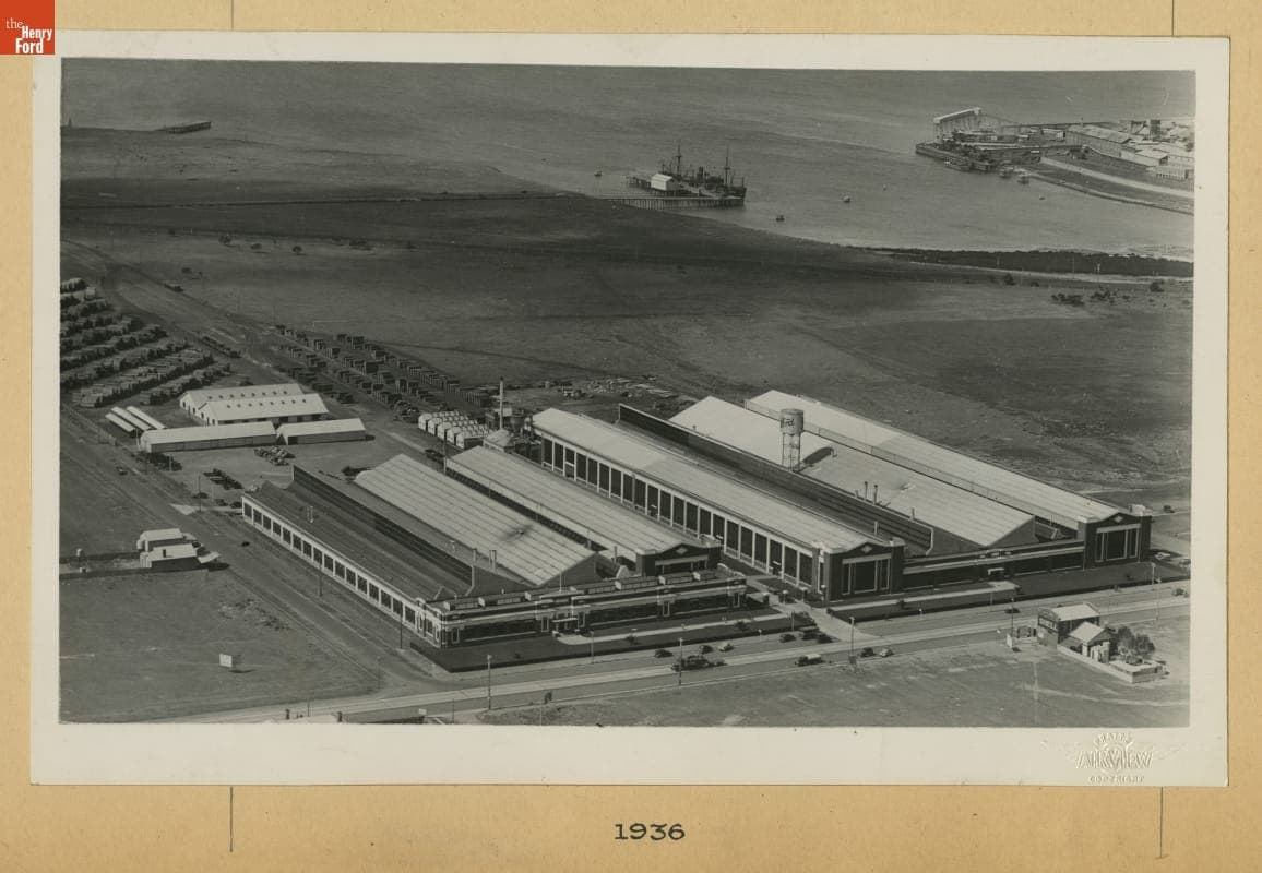 Aerial View of Ford Motor & Manufacturing Companies of Australia, Geelong, Victoria, 1936