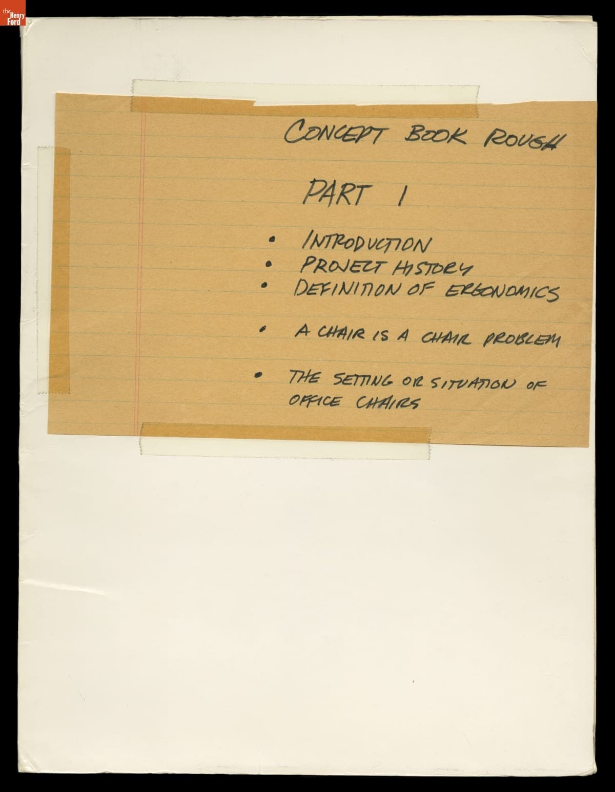 Folder of Conceptual Drawings and Notes by Bill Stumpf Relating to Chair Design, 1973-1975