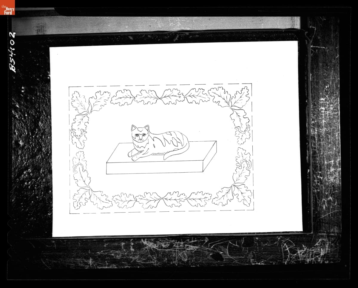 E.S. Frost & Co. Hooked Rug Stencil Pattern No. 49, circa 1891