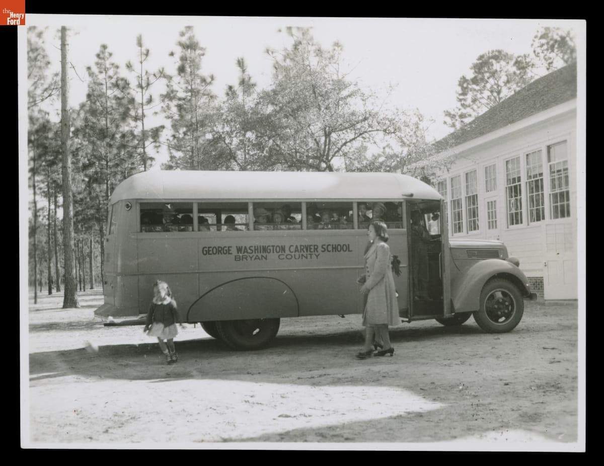 School Bus for George Washington Carver School, Richmond Hill, Georgia, circa 1940