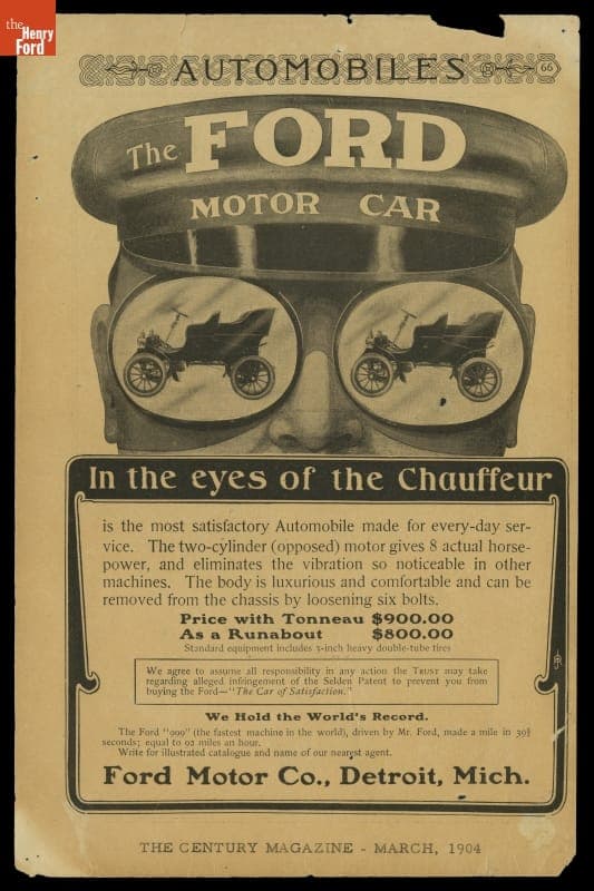 Ford Motor Company Advertisement, "The Ford Motor Car in the Eyes of the Chauffeur," March 1904