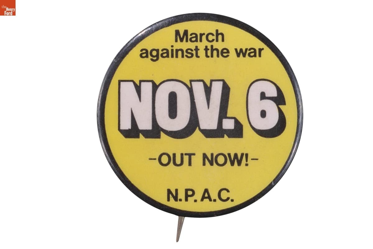 National Peace Action Coalition Button, "March Against the War," 1971
