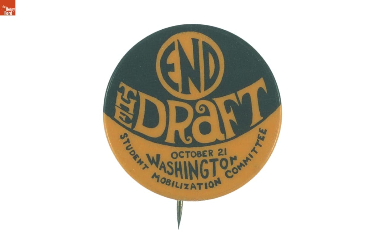 "End the Draft," Button, 1967