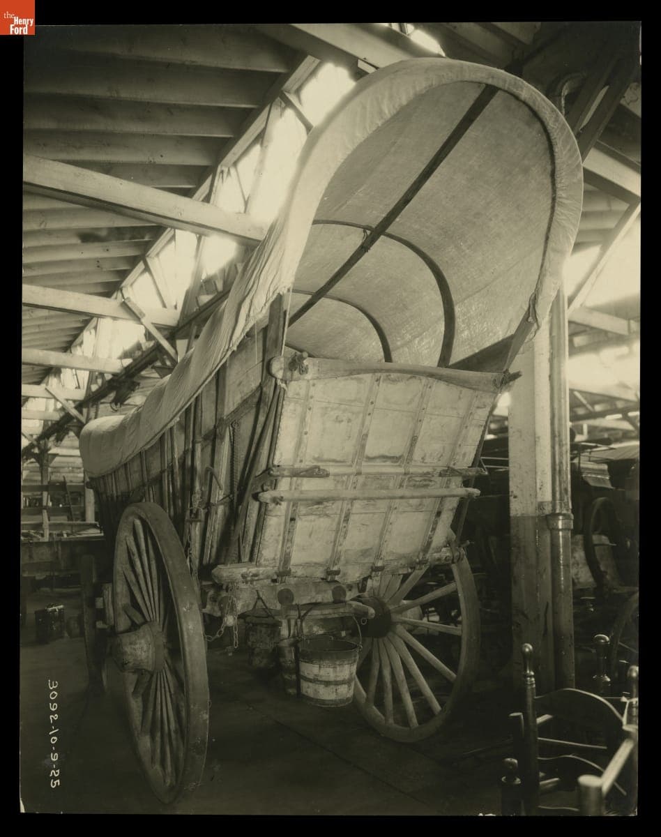 Conestoga Wagon Collected by Henry Ford, Photographed in the Ford Engineering Laboratory, 1925