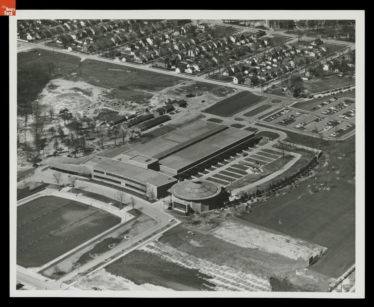 Aerial View of Ford Motor Company Research & Engineering Center, Dearborn, Michigan, April 1953