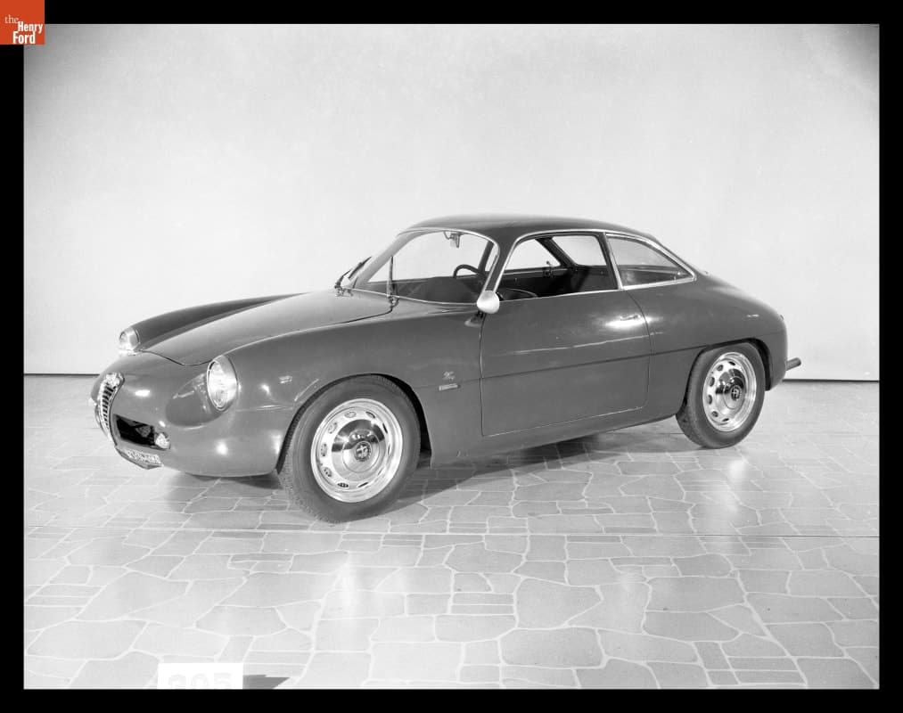1962 Alfa-Romeo Giulietta Sprint Zagato Featured in the "Sports Cars in Review" Exhibition at Henry Ford Museum, January 1964