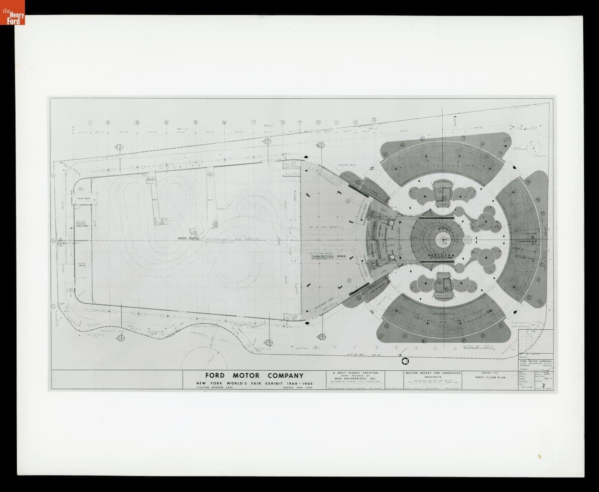First Floor Plan, Ford Motor Company New York World's Fair Exhibit, 1964-1965