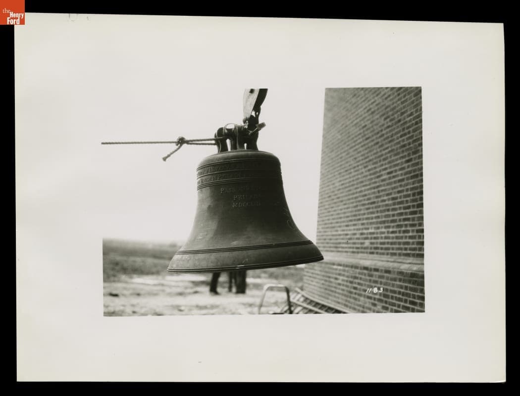 Installing Replica of Liberty Bell in Henry Ford Museum Clocktower, October 1929