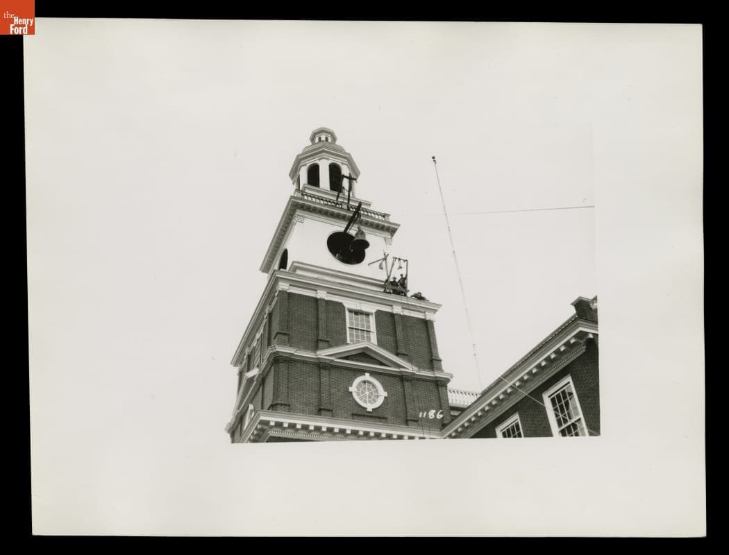 Installing Replica of Liberty Bell in Henry Ford Museum Clocktower, October 1929