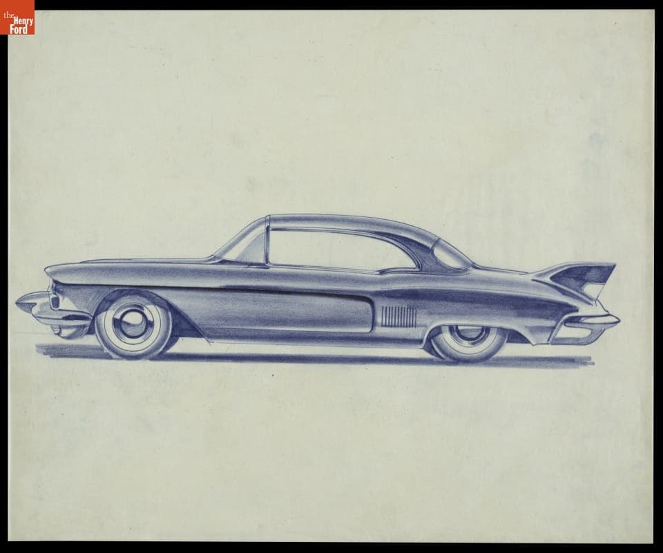 Cadillac Design Drawing by Robert J. Scheelk, 1953-1956
