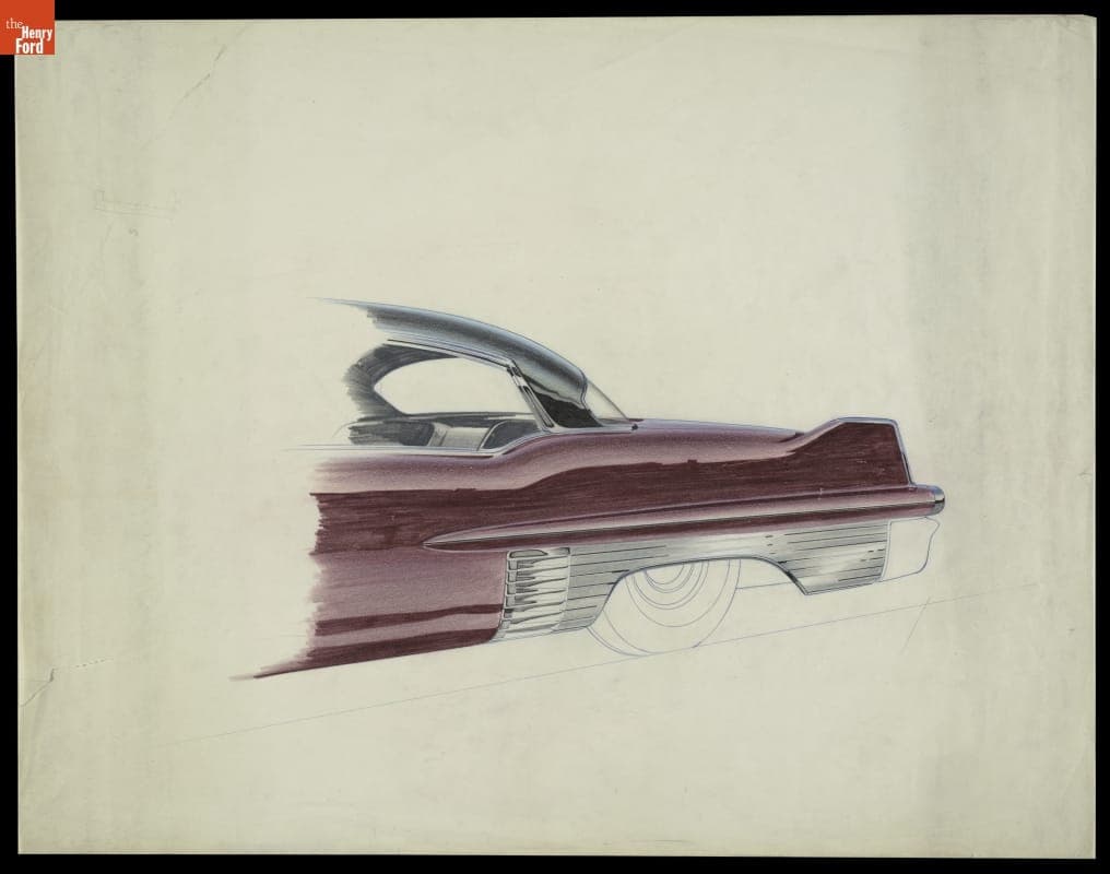 Cadillac Design Drawing by Robert J. Scheelk, 1953-1956
