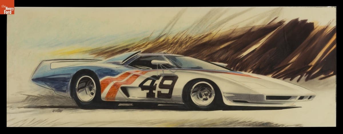 Mid-Engine Chevrolet Aerovette Design Drawing, circa 1972