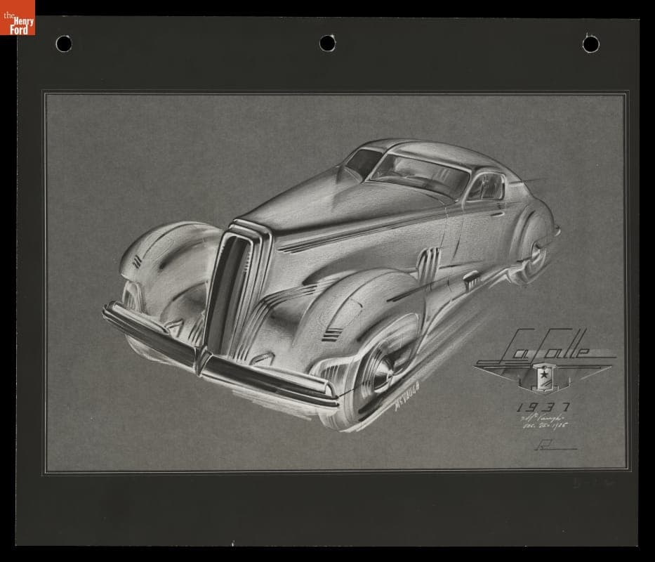 Sketch, Proposed 1937 LaSalle Design by McVaugh, 1935