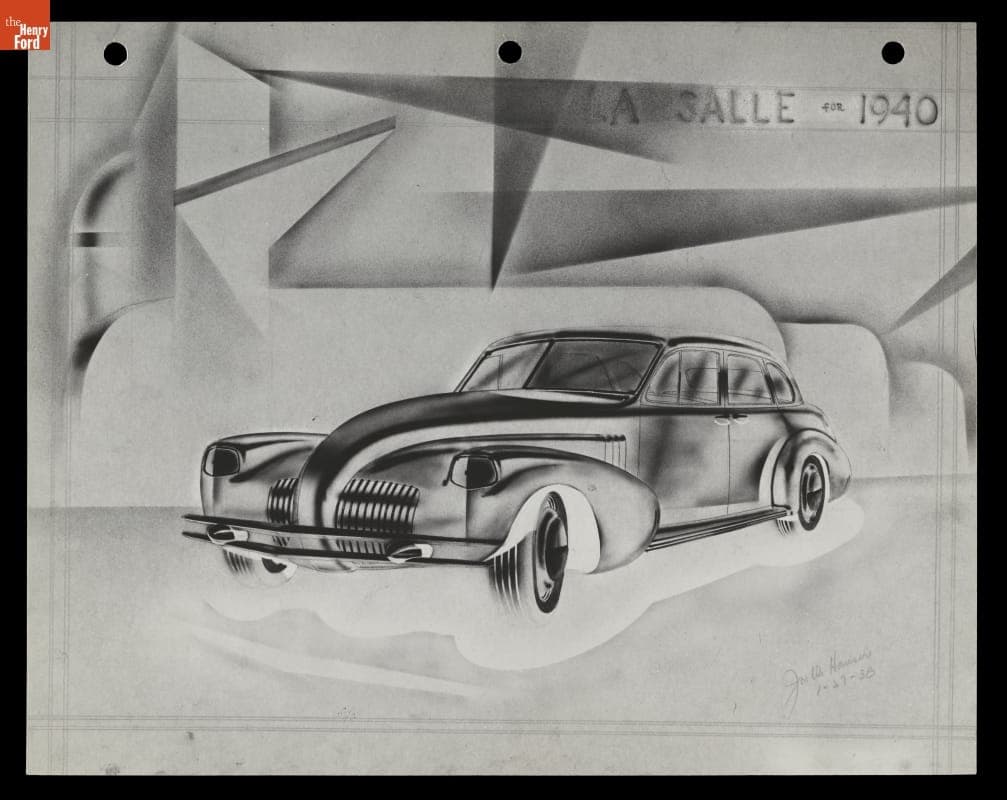 Sketch, "LaSalle for 1940," by Jon W. Hauser, 1938