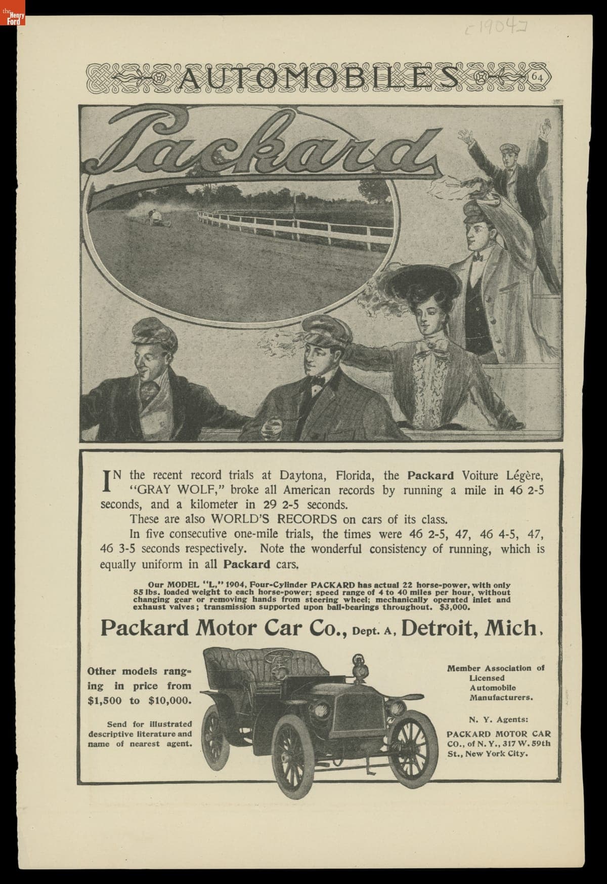 Packard Motor Car Company and Olds Motor Works Advertisements, 1904