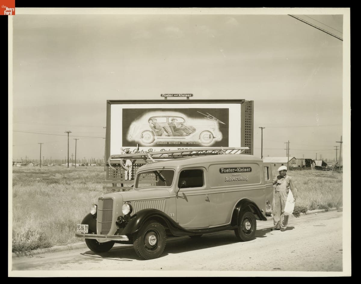 Ford V-8 Panel Truck Used by Foster and Kleiser Company Advertising, California, June 1936
