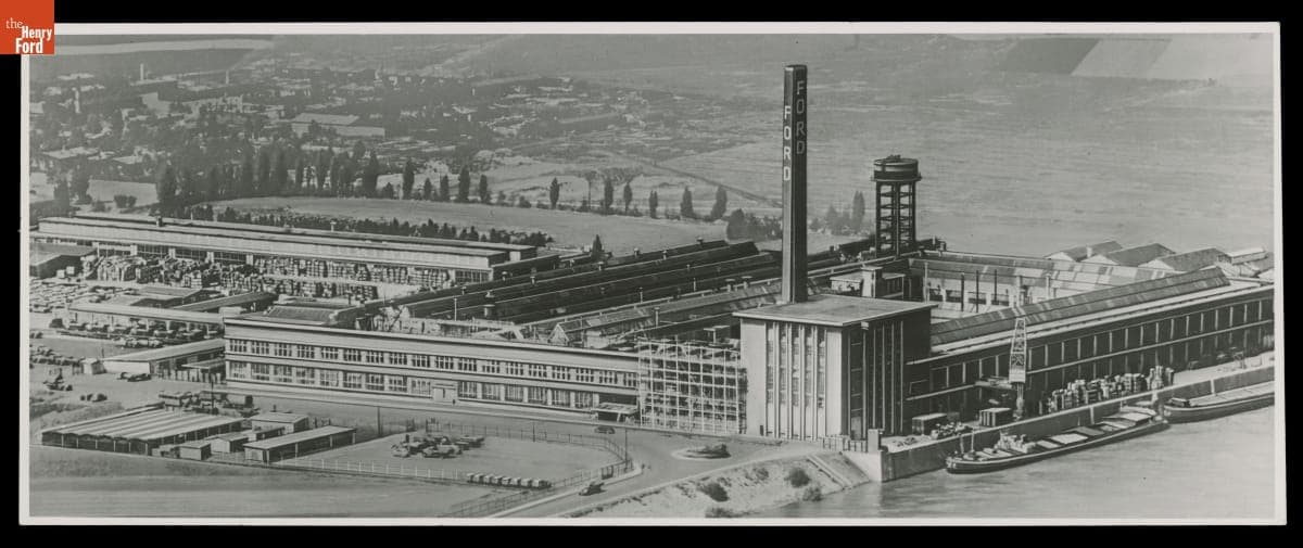 Aerial View of Ford Motor Company Plant, Cologne, Germany, 1950
