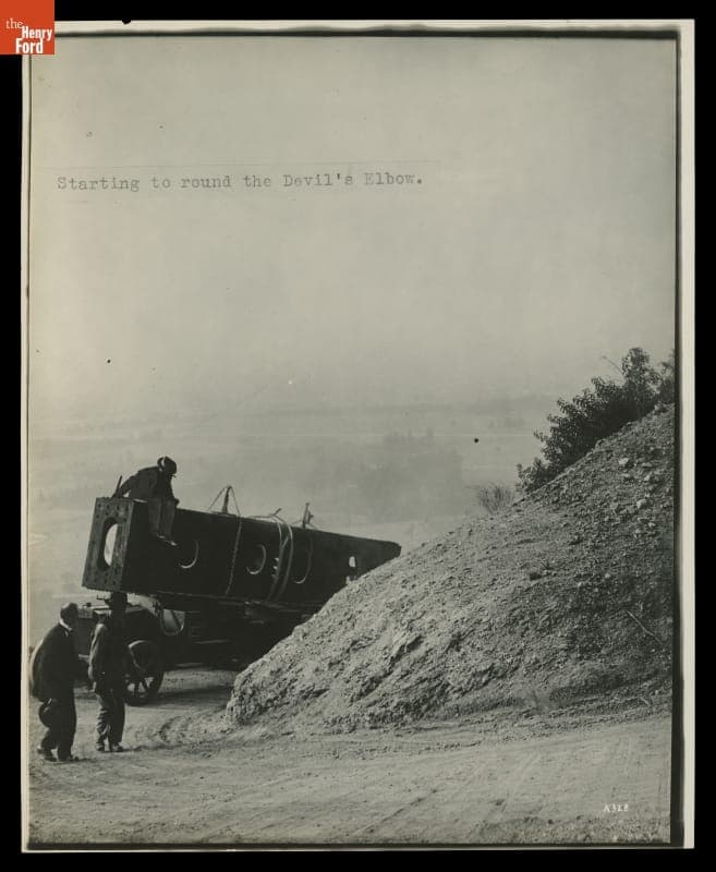 Saurer Truck Transporting a 13-ton Girder to the Mount Wilson Observatory, Los Angeles County, California, 1916