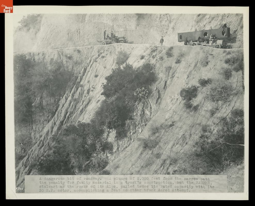 Saurer Truck Transporting a 13-ton Girder to the Mount Wilson Observatory, Los Angeles County, California, 1916