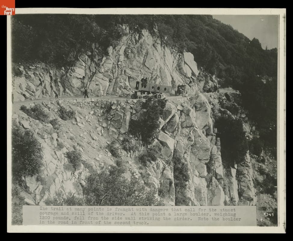 Saurer Truck Transporting a 13-ton Girder to the Mount Wilson Observatory, Los Angeles County, California, 1916