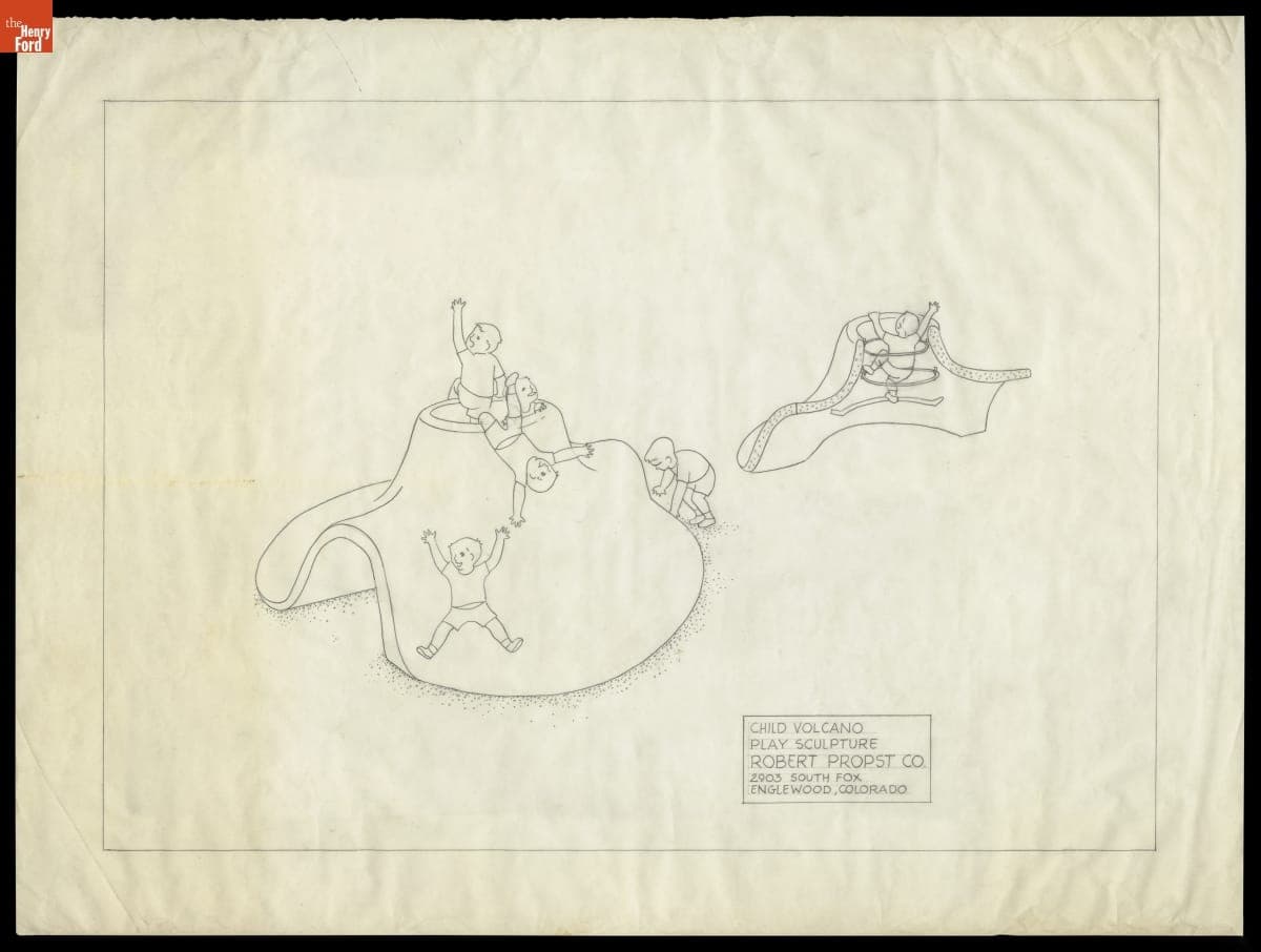 Drawing, "Child Volcano Play Sculpture," 1958-1960