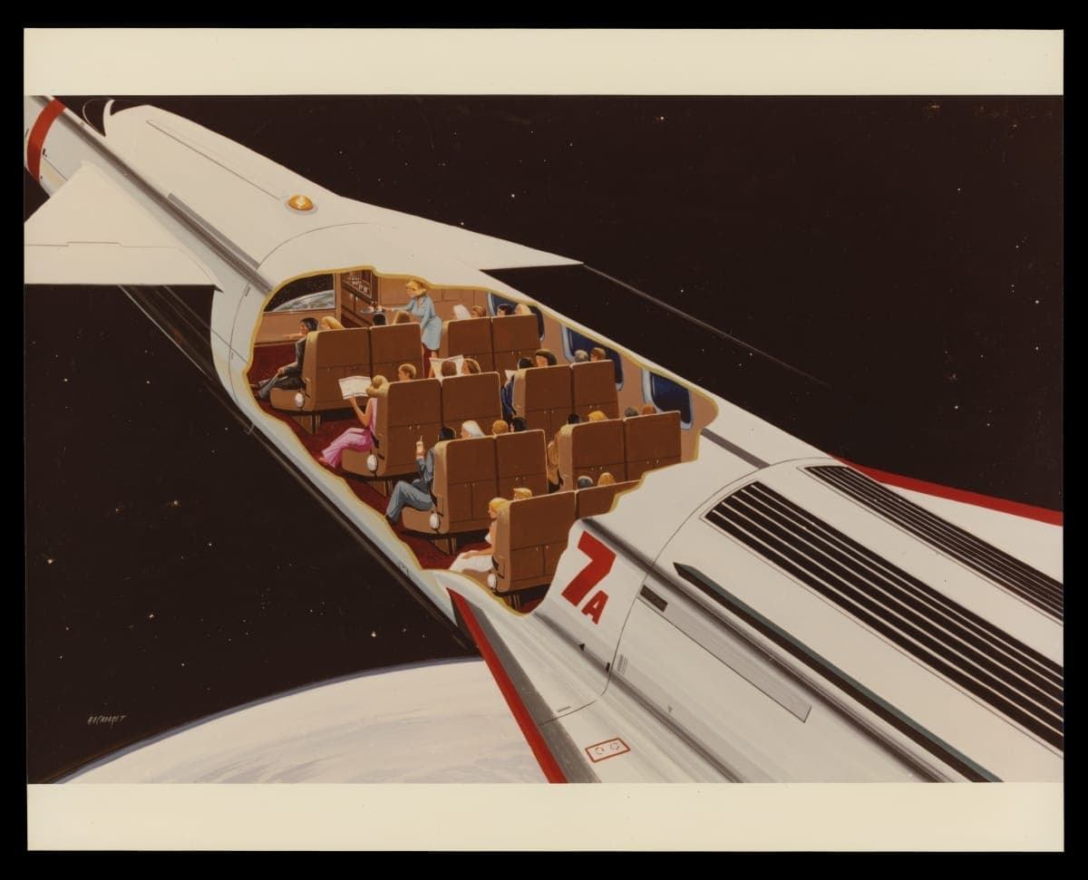 Rendering of Spacecraft Design Concept by William L. Mitchell Design, circa 1980