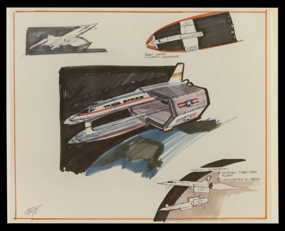 Rendering of Spacecraft Design Concept by William L. Mitchell Design, circa 1980