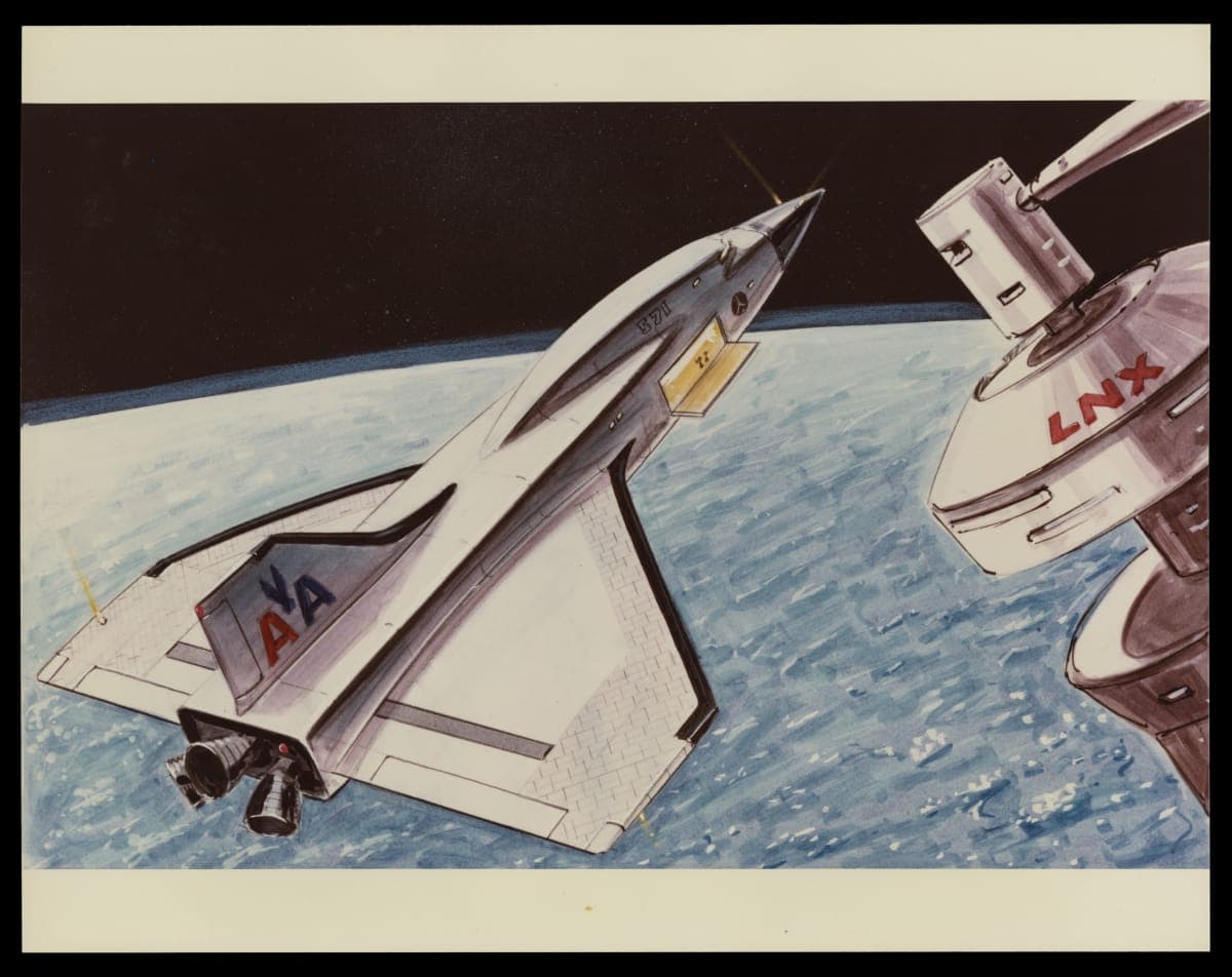 Rendering of Spacecraft Design Concept by William L. Mitchell Design, circa 1980