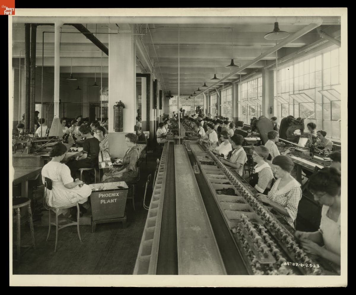 Women Working at the Ford Motor Company Phoenix Mill Plant, Plymouth, Michigan, June 1923